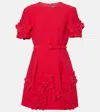 Leo Lin Aurélie Floral-appliqué Minidress In Red