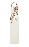 Leo Lin Ava Appliquéd Maxi Dress In White