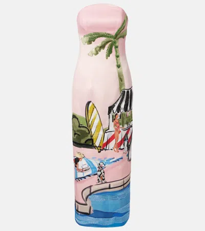 Leo Lin Ava Beaded Printed Corset Dress In Multi