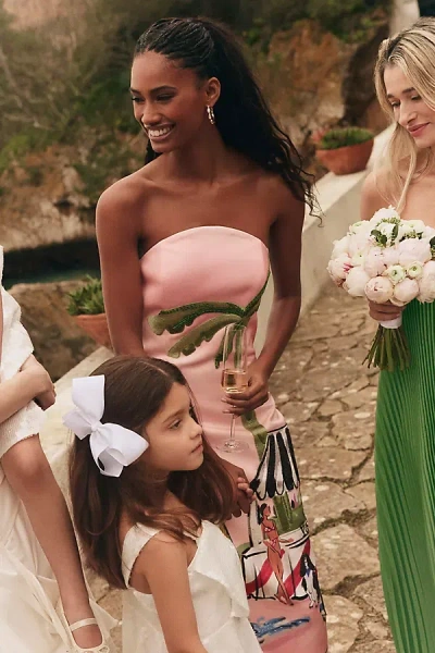 Leo Lin Ava Bustier Strapless Maxi Dress In Multi