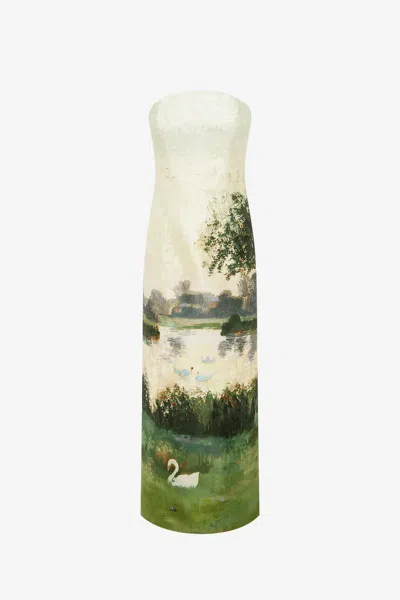 Leo Lin Ava Jacquard Bustier Maxi Dress - Serene Print
