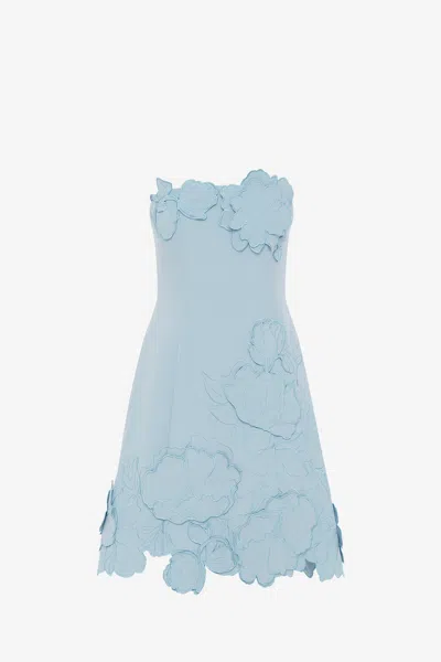Leo Lin Ayla Appliqué Bustier Mini Dress - Baby Blue
