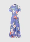 Leo Lin Becca Short Sleeve Midi Dress - Lavish Print In Moonlight In Blue