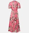 Leo Lin Bianca Floral Cotton Shirt Dress In Pink