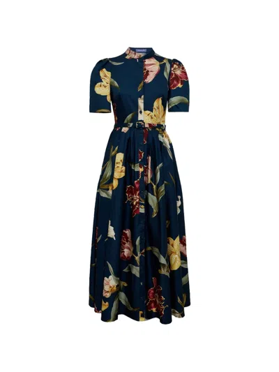 Leo Lin Bianca Floral-print Midi Dress In Multi