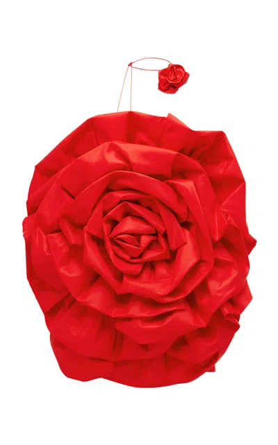 Leo Lin Bloom Rose Crepe Mini Dress In Red