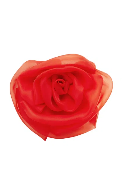 Leo Lin Bloom Rose Organza Top In Scarlet