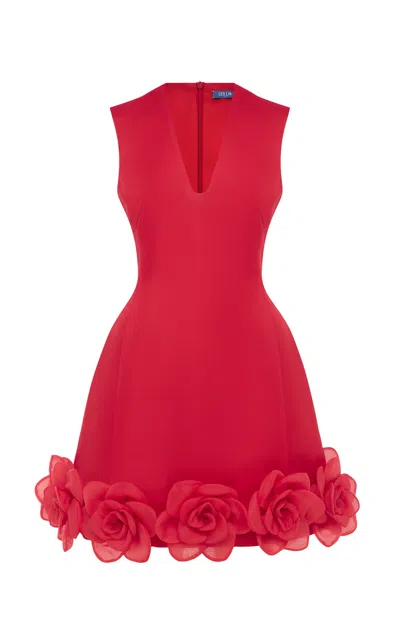 Leo Lin Bree Rosette Mini Dress In Red