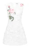 Leo Lin Briana Embroidered Guipure Lace Mini Dress In White