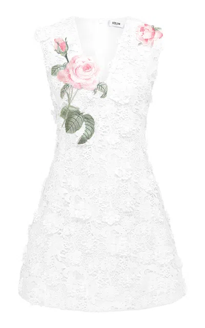 Leo Lin Briana Embroidered Guipure Lace Mini Dress In White