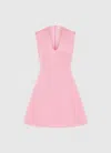 Leo Lin Briana V Neck Mini Dress - Flamingo In Pink