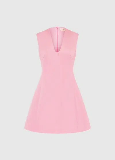 Leo Lin Briana V Neck Mini Dress - Flamingo In Pink