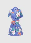 Leo Lin Brigitte Mini Dress - Lavish Print In Moonlight In Blue