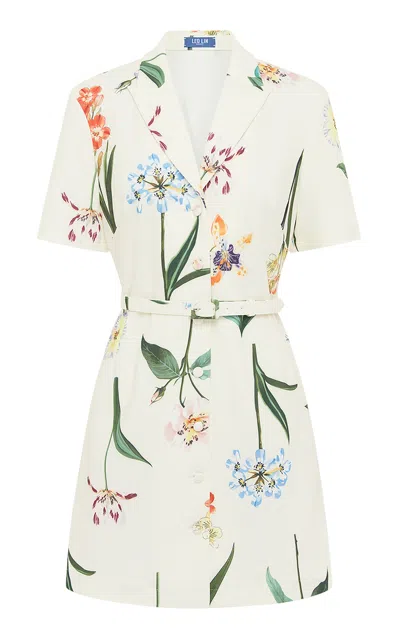 Leo Lin Brigitte Printed Mini Dress In White