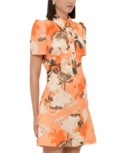 Leo Lin Brooke Hydrangea Mini Dress In Tangerine