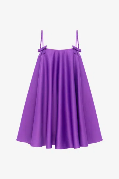 Leo Lin Caitlin Bow Mini Dress - Eminence In Purple