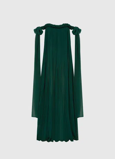 Leo Lin Camilla Draped Floor Length Dress - Emerald In Green