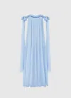 Leo Lin Camilla Draped Floor Length Dress - Sky Blue In Blue