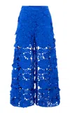 Leo Lin Candied Lace Wide-leg Pants In Blue