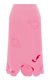 Leo Lin Carly Appliquéd Midi Skirt In Pink