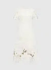 Leo Lin Caroline Applique Short Sleeve Midi Dress - Ivory In White
