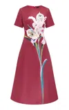 Leo Lin Caroline Crepe Midi Dress In Burgundy