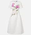 Leo Lin Caroline Floral-appliqué Midi Dress In White