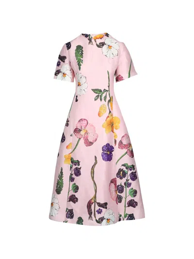 Leo Lin Caroline Floral Dress In Pink