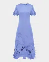 Leo Lin Caroline Floral-embroidered Cutout Midi Dress