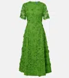 Leo Lin Caroline Lace Midi Dress In Green