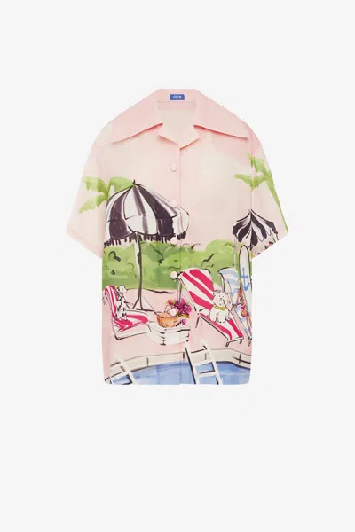 Leo Lin Casey Silk Button Shirt - Riviera Print
