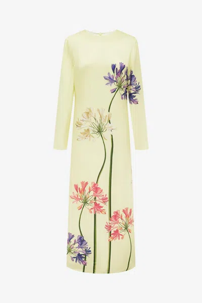 Leo Lin Cassandra Maxi Dress - Agapanthus Print In Neutral