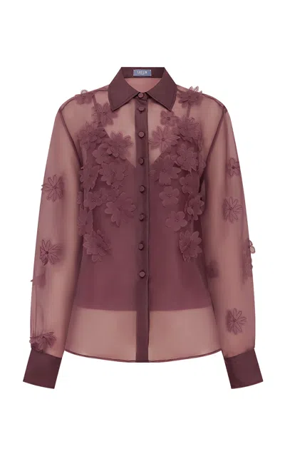 Leo Lin Cassia Petal Shirt - Mahogany In Brown