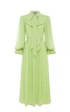 Leo Lin Cassie Tie-neck Midi Dress In Green