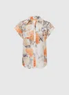 Leo Lin Catarina Blouse - Hydrangea Print In Vanilla In Multi