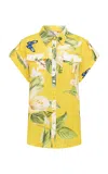 Leo Lin Catarina Linen Shirt In Yellow