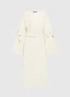 Leo Lin Celestine Appliqué Wool Blend Coat - Snow In White