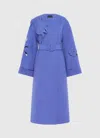 Leo Lin Celestine Appliqué Wool Coat - Moonlight In Blue