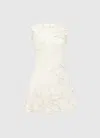 Leo Lin Chloe Floral-appliquéd Crepe Mini Dress In White