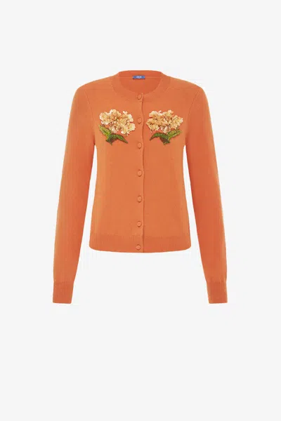 Leo Lin Claire Embellished Cashmere Blend Cardigan - Ochre