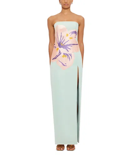 Leo Lin Clemence Embroidered Split Maxi Dress In Pistachio