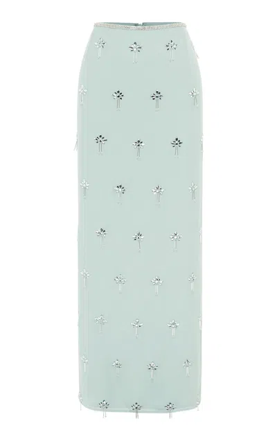 Leo Lin Clémentine Embellished Maxi Skirt In Green