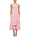 Leo Lin Rayna Applique Bustier Midi Dress In Flamingo