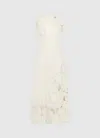 Leo Lin Cleo Appliqué Sleeveless Midi Dress - Vanilla In White
