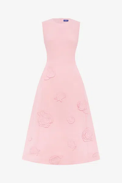 Leo Lin Cleo Appliqué Sleeveless Midi Dress - Blush Pink