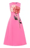 Leo Lin Cleo Appliquéd Midi Dress In Pink