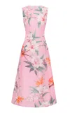 Leo Lin Cleo Crepe Midi Dress In Pink