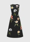 Leo Lin Floral Embroidered Midi Dress