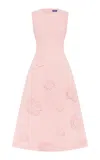 Leo Lin Cleo Floral-appliquéd Midi Dress In Pink
