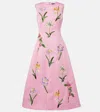 Leo Lin Cleo Floral Embroidered Satin Midi Dress